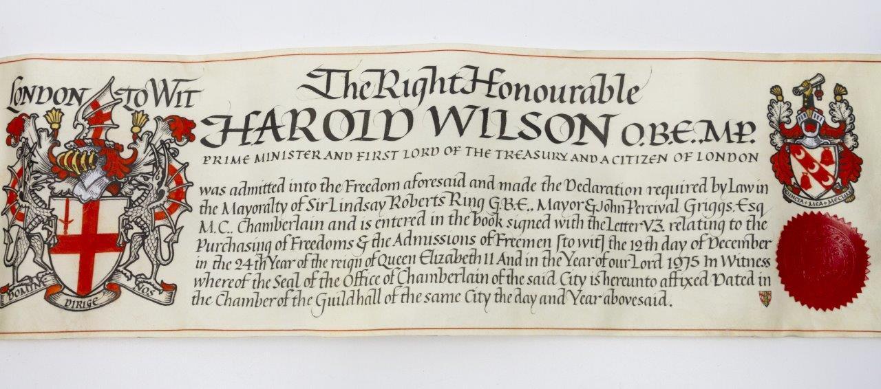 Freedom of the City of London, awarded to Harold Wilson