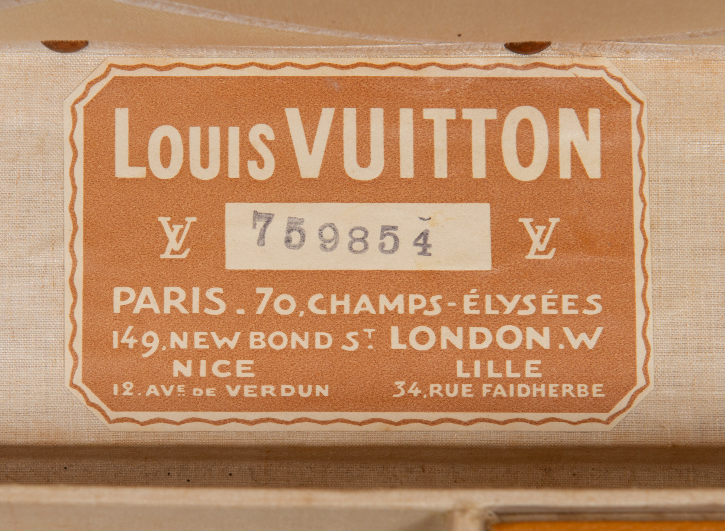 Vintage Louis Vuitton luggage label