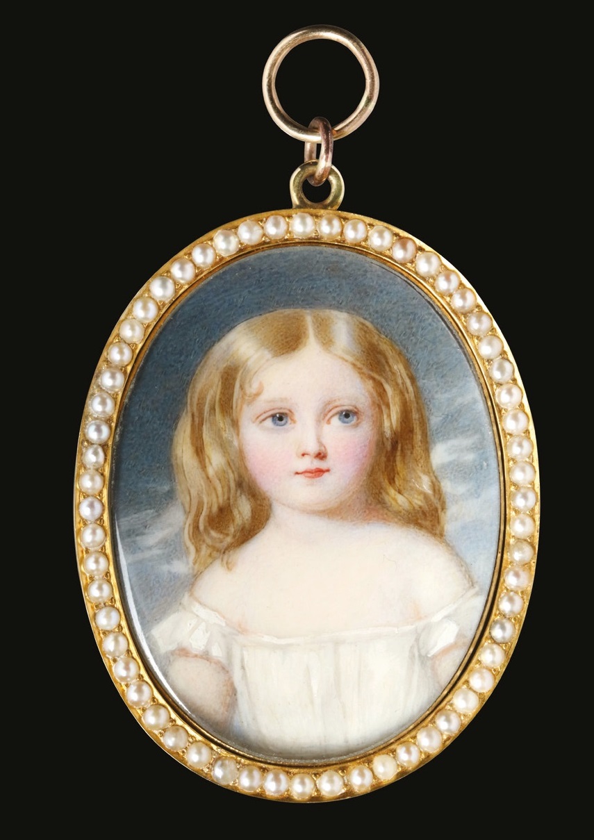 William Egley (British 1798-1870), portrait miniature of a young girl