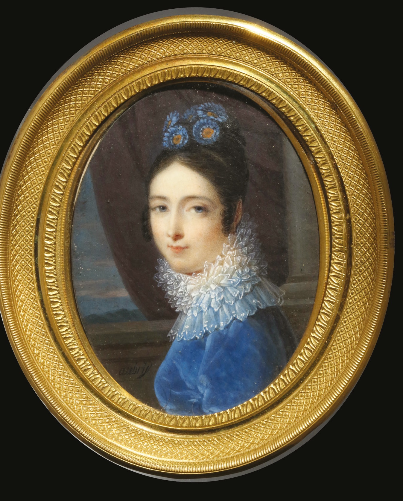 Louis Francois Aubry (French 1767-1851), portrait miniature of a lady 